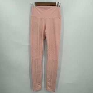 Electric Yoga Light Pink Stephanie Bohbot Ribbed Waist Leggings Size Small